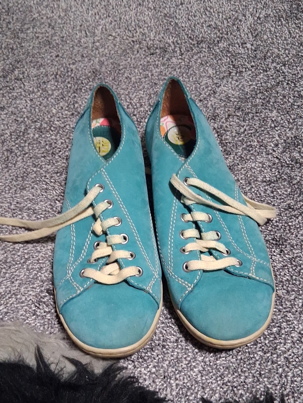 Born Turquoise Suede Lace-Up Sneakers